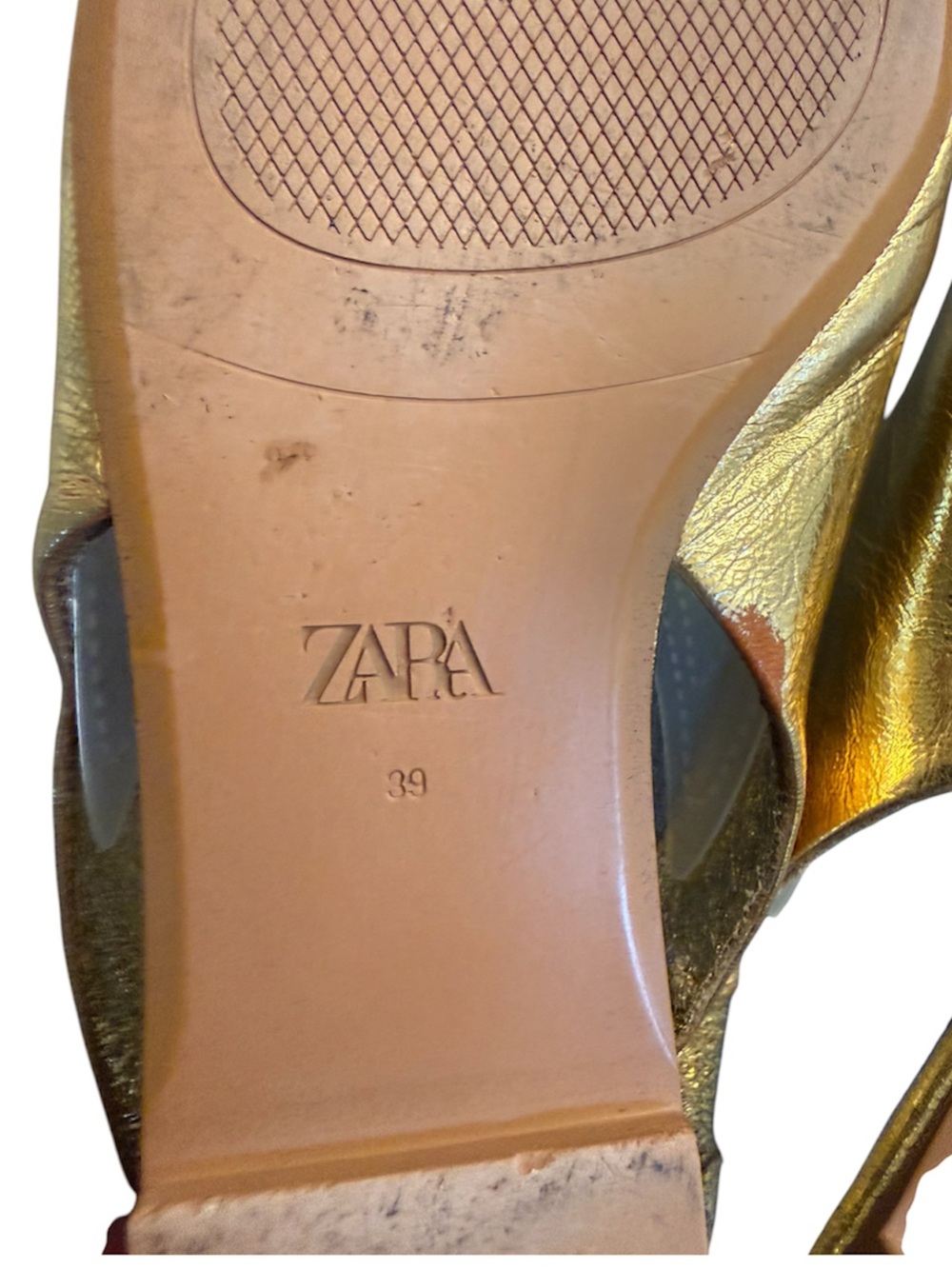 **Zara Gold Metallic Slingback Ballet Flats - EU 39 / US 8** - Picture 11 of 14